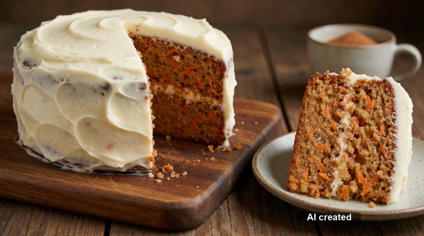 Saftiger Karottenkuchen mit Frischkäse-Frosting