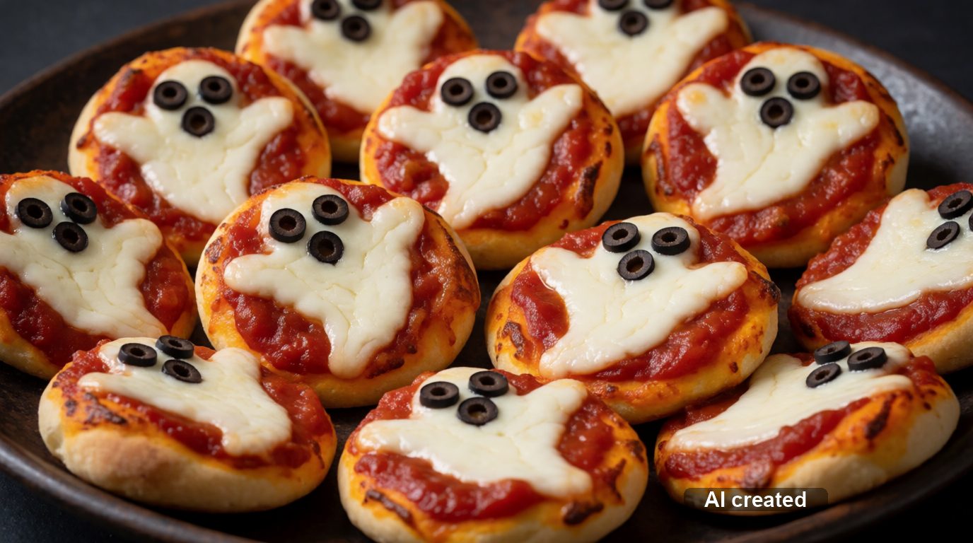 Geister-Pizza (Mini-Pizzen)