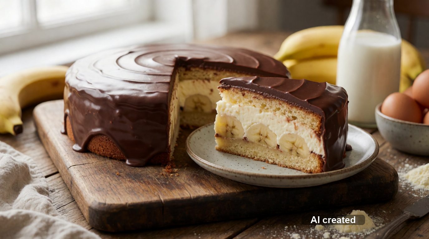 Schokoladen-Bananen-Torte