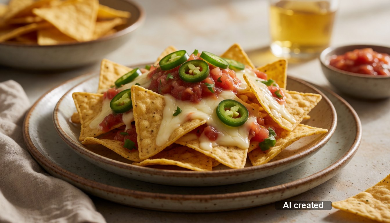 Nachos mit Käse und Salsa
