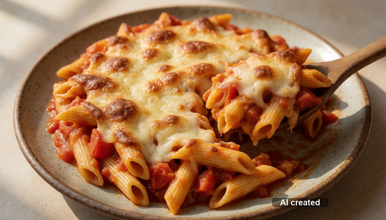 Patch-Nacht-Pasta mit Käsekruste